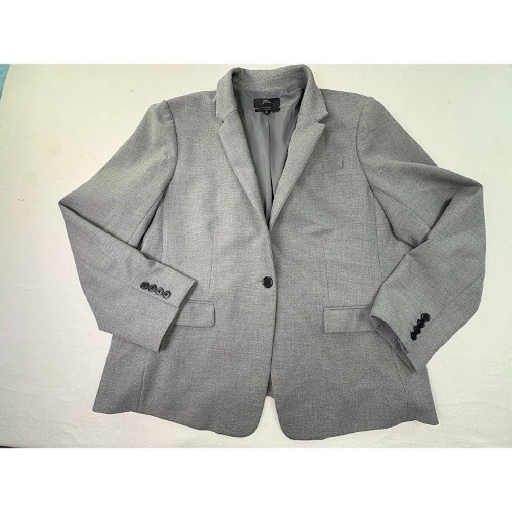 J. Crew Women's Plus Size Regency Blazer Size 20 Gray Single Breasted Lined